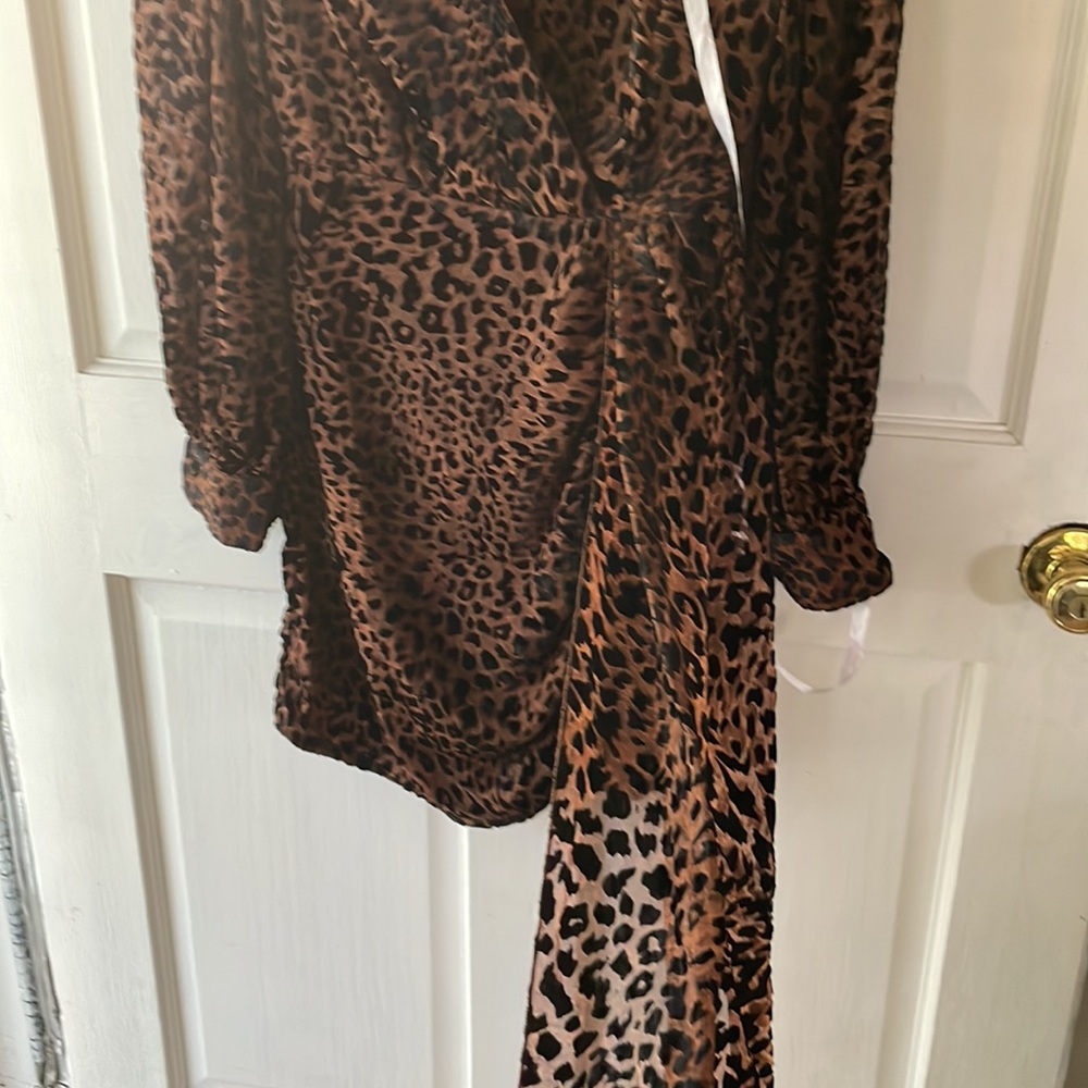 Misguided Animal Print Devore Drape Bodycon Dress - image 4